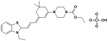 ethyl 4-[(3E)-3-[(E)-3-(3-ethylbenzothiazol-2-yl)prop-2-enylidene]-5,5-dimethyl-1-cyclohexenyl]piperazine-1-carboxylate perchlorate